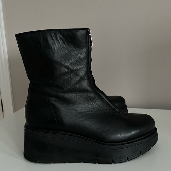 La Canadienne Gale Zip Up Black Platform Winter Ankle Boots 9.5 - Picture 3 of 9